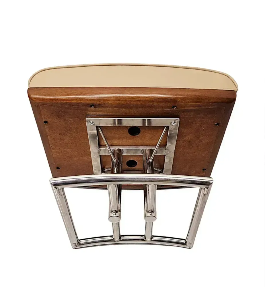 Een art deco kruk van chroom en leer photo buy