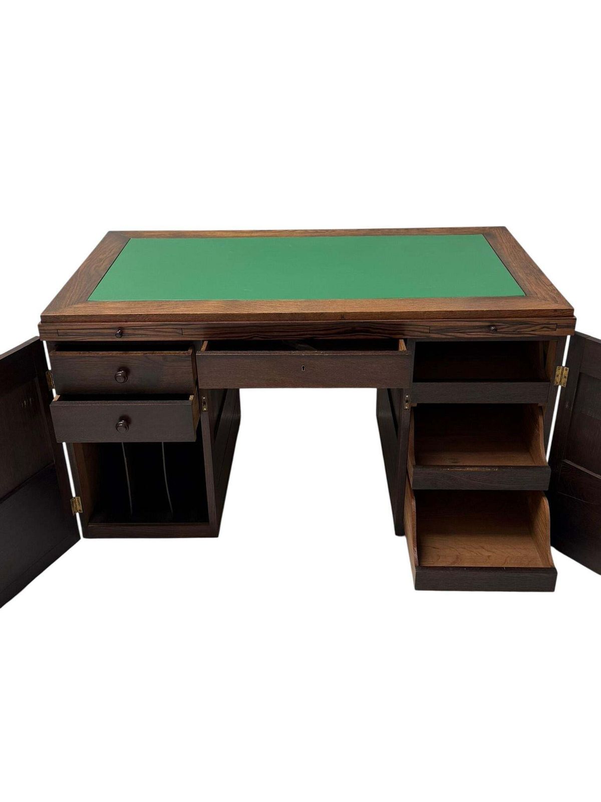 1920s Art Deco Modernist Desk And Armchair Set In Solid Oak photo vinterior