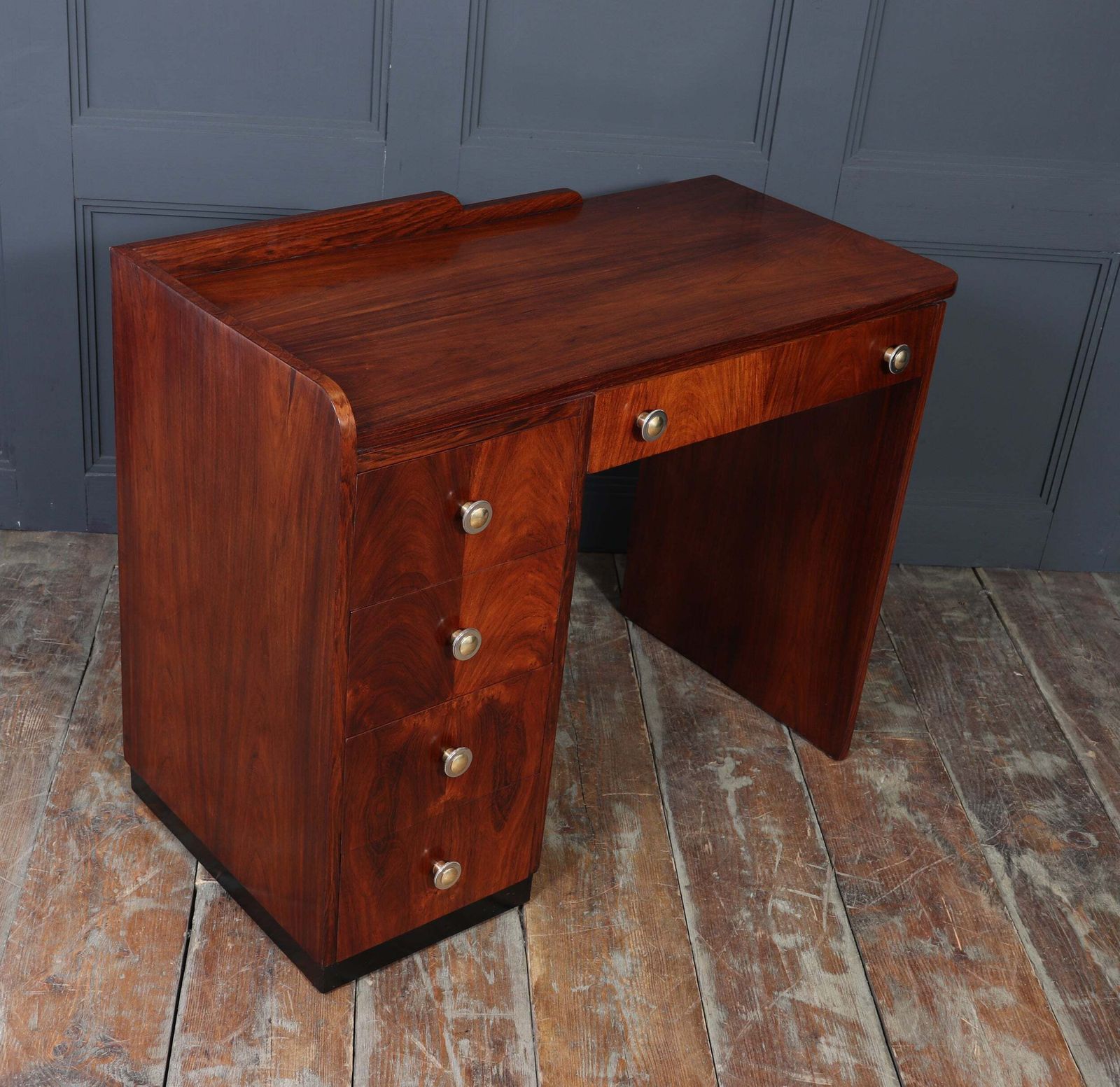 1550.0 French Art Deco Single Pedestal Desk photo