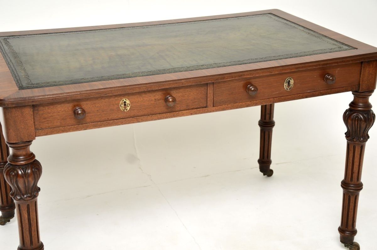 Furniture Antique William IV Walnut Partners Writing Table / Desk photo