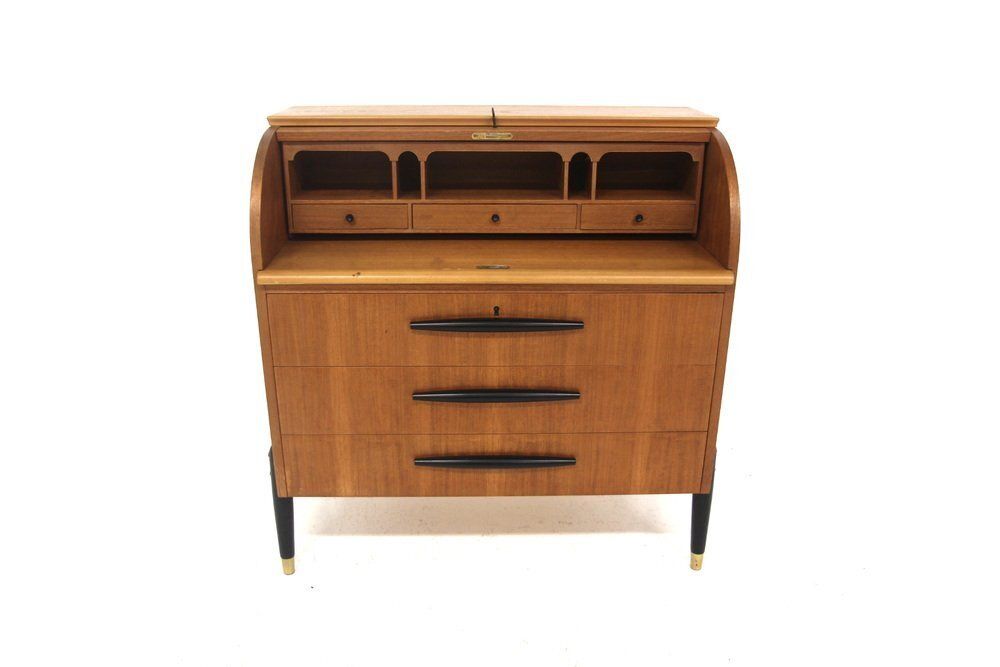 Secrétaire scandinave en teck, Bröderna Gustafssons, Suède, 1950 photo for sale