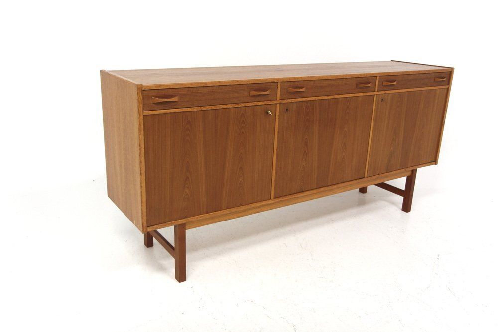 Enfilade scandinave en teck et suède d'Alberts Tibro, 1960 photo furniture