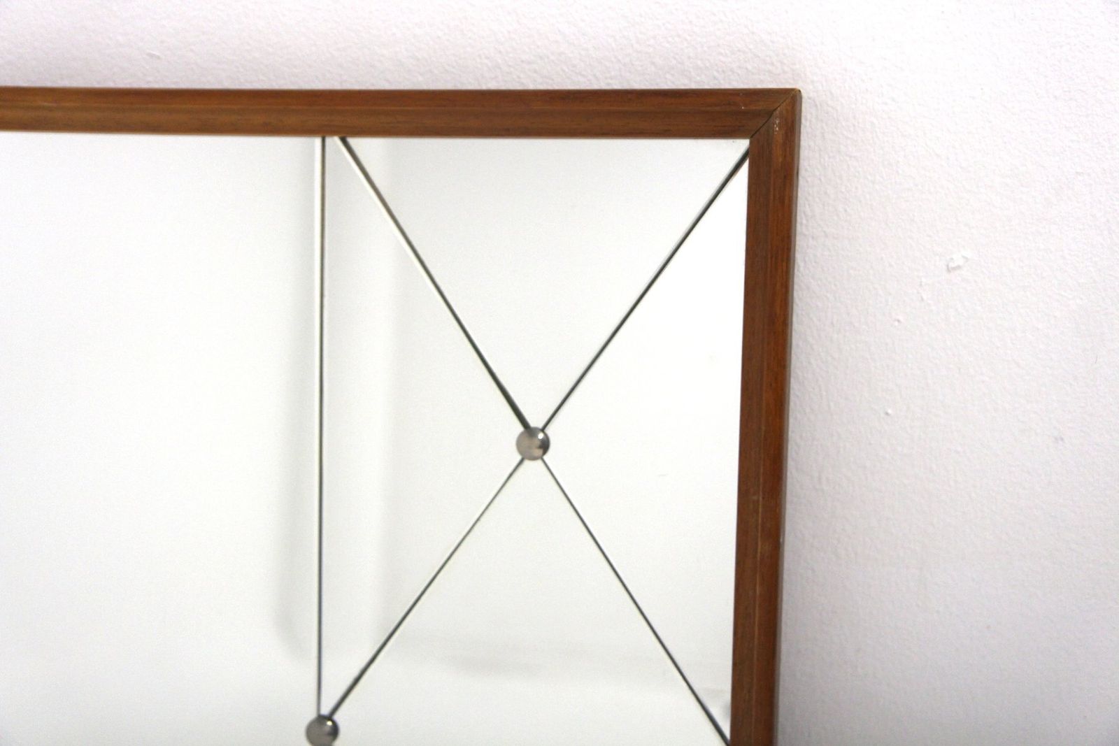 Scandinavian Mirror In Beech And Metal, Sweden, 1960 photo vinterior