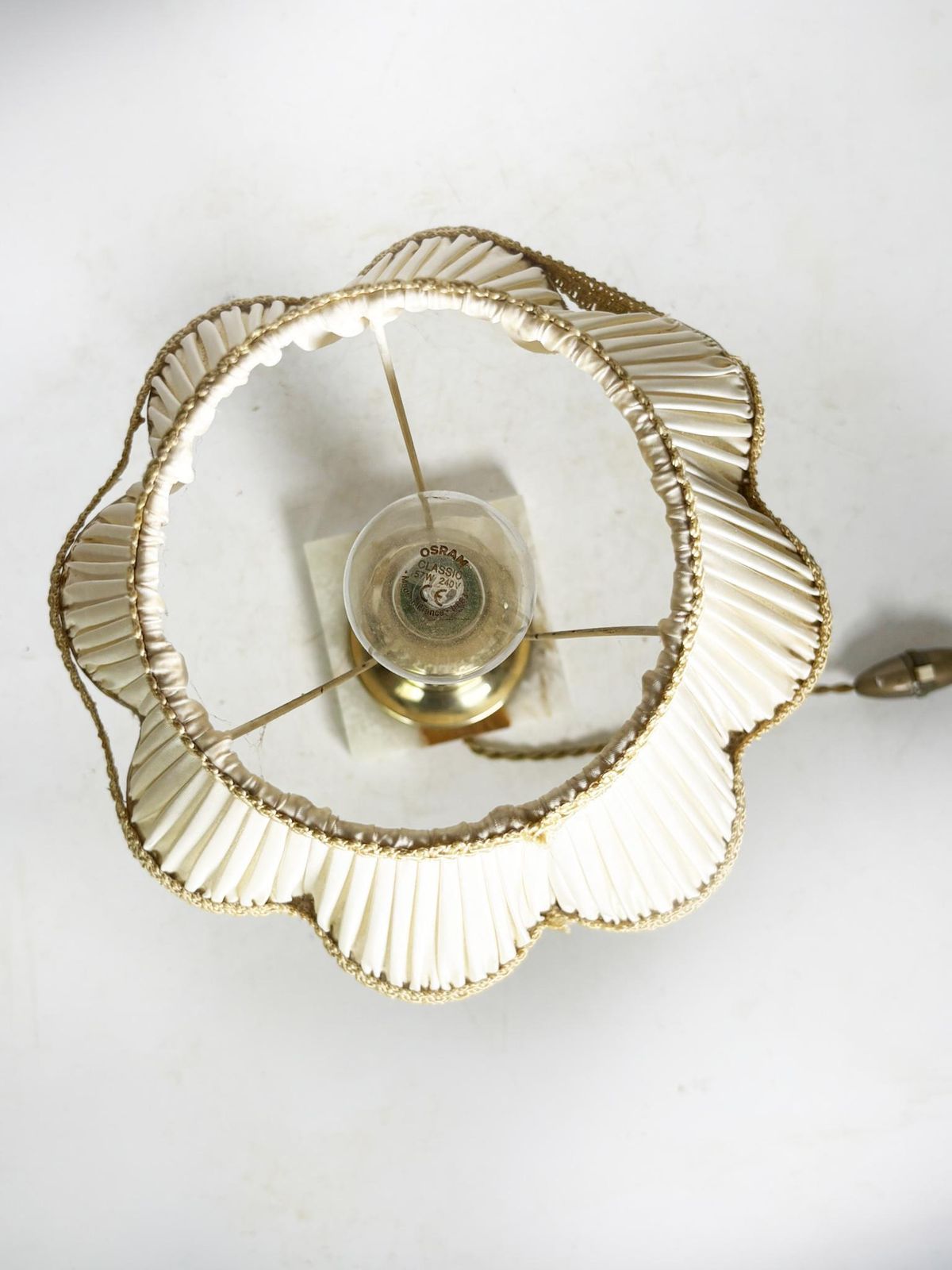 Brass Table Lamp With Its Original Art Nouveau Shade, France, 1920 photo buy