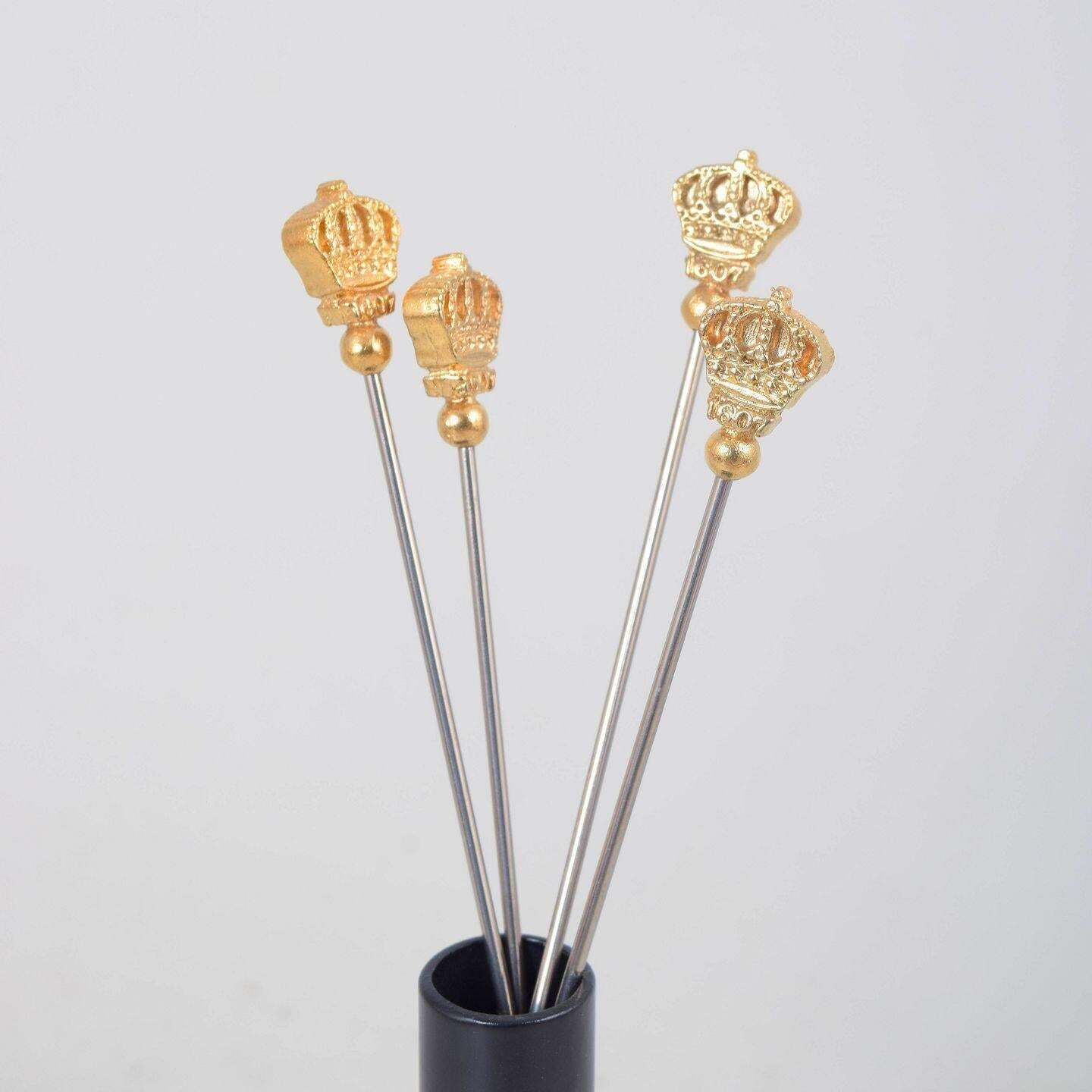 Skultuna. Four Cocktail Sticks With Gilt Crown Finials. Late 20th C. photo Home Decor