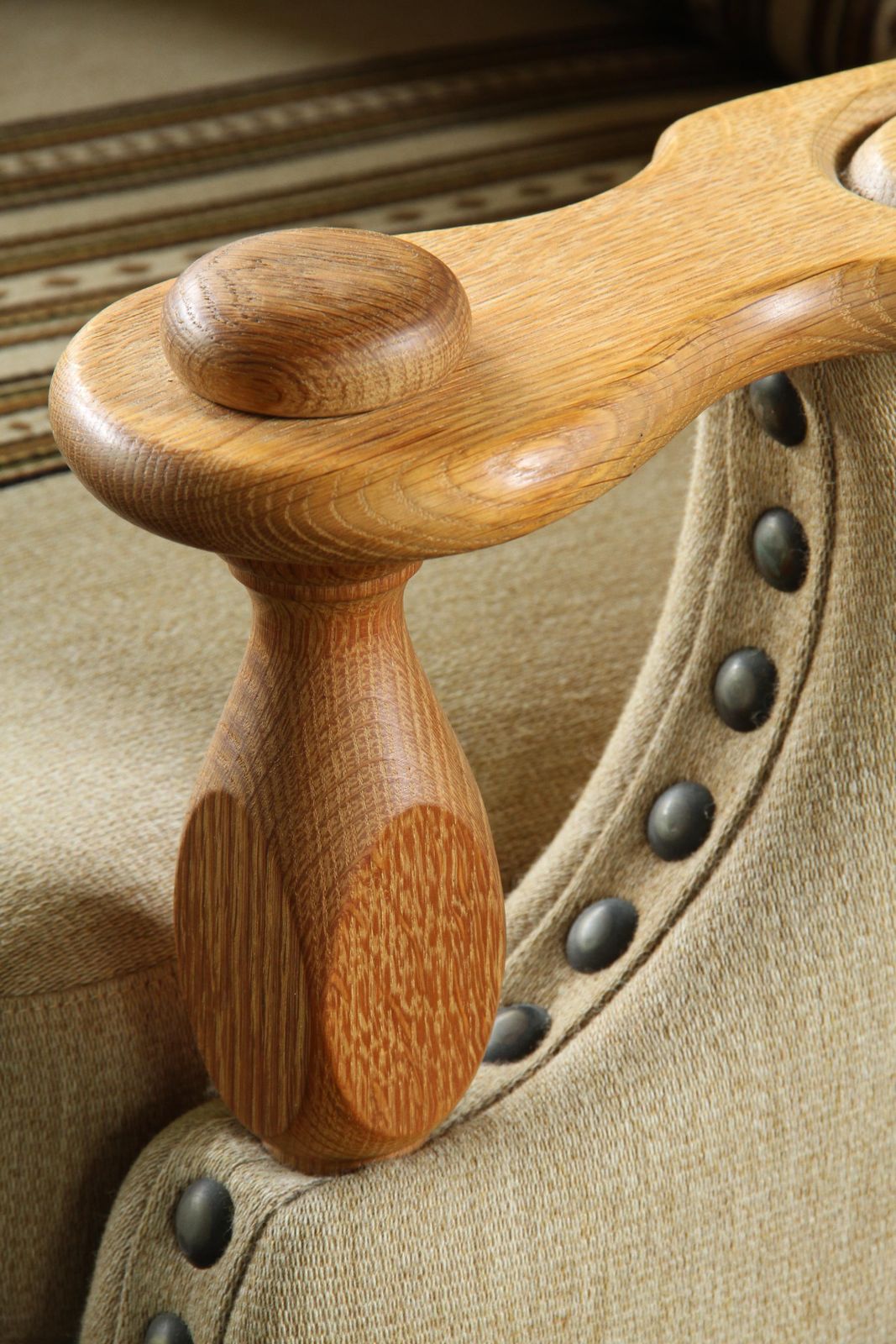 Vintage 1960s Set Of Low & High Back Lounge Chair Oak, Style Of Henning Kjærnulf photo Furniture