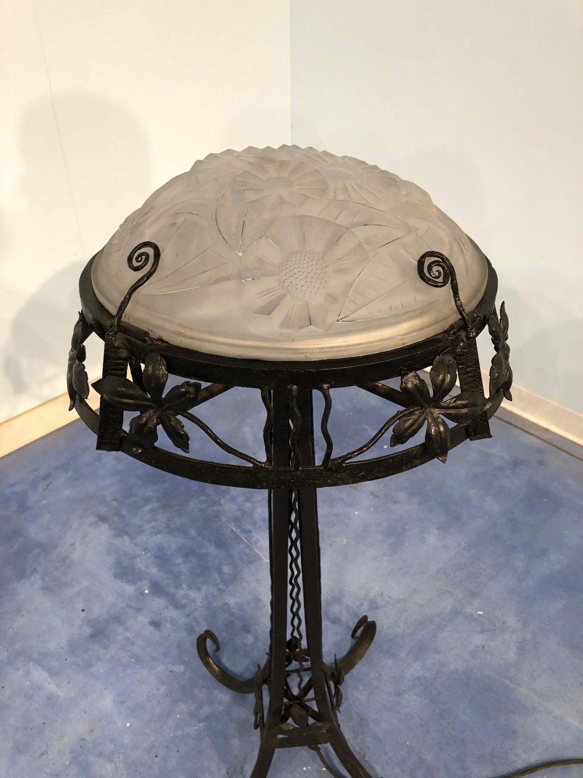 French Art Deco Floor Lamp By David Gueron Degue, 1930 photo Lighting