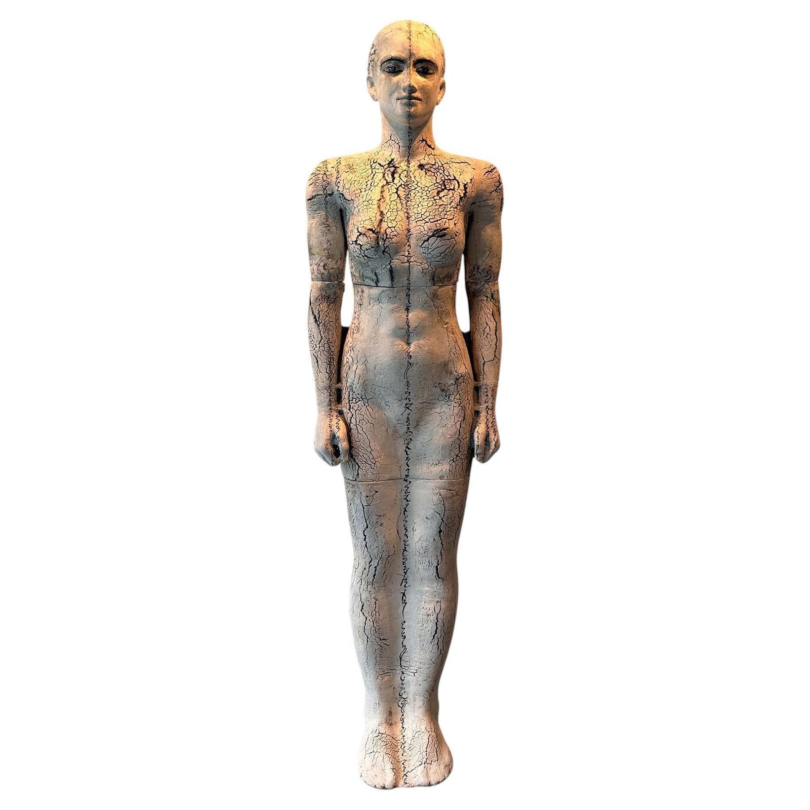 Life Size Unique Hand Painted Clay Sculpture, Modern Figurative Art, 2015s