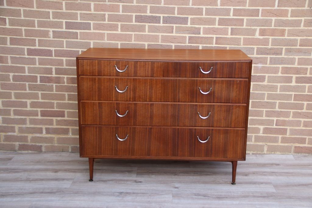 Meredew Mid Century Teak Wood Chest Of Drawers