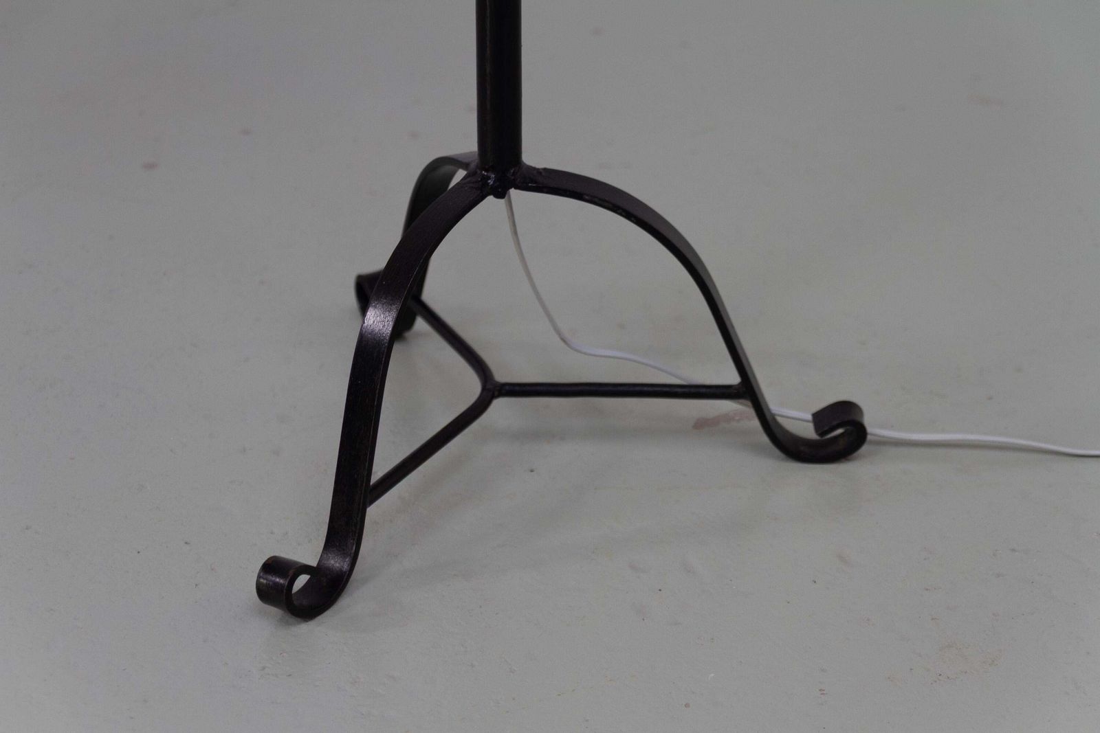 Danish Art Deco Tripod Floor Lamp In Wrought Iron, 1940s. photo furniture