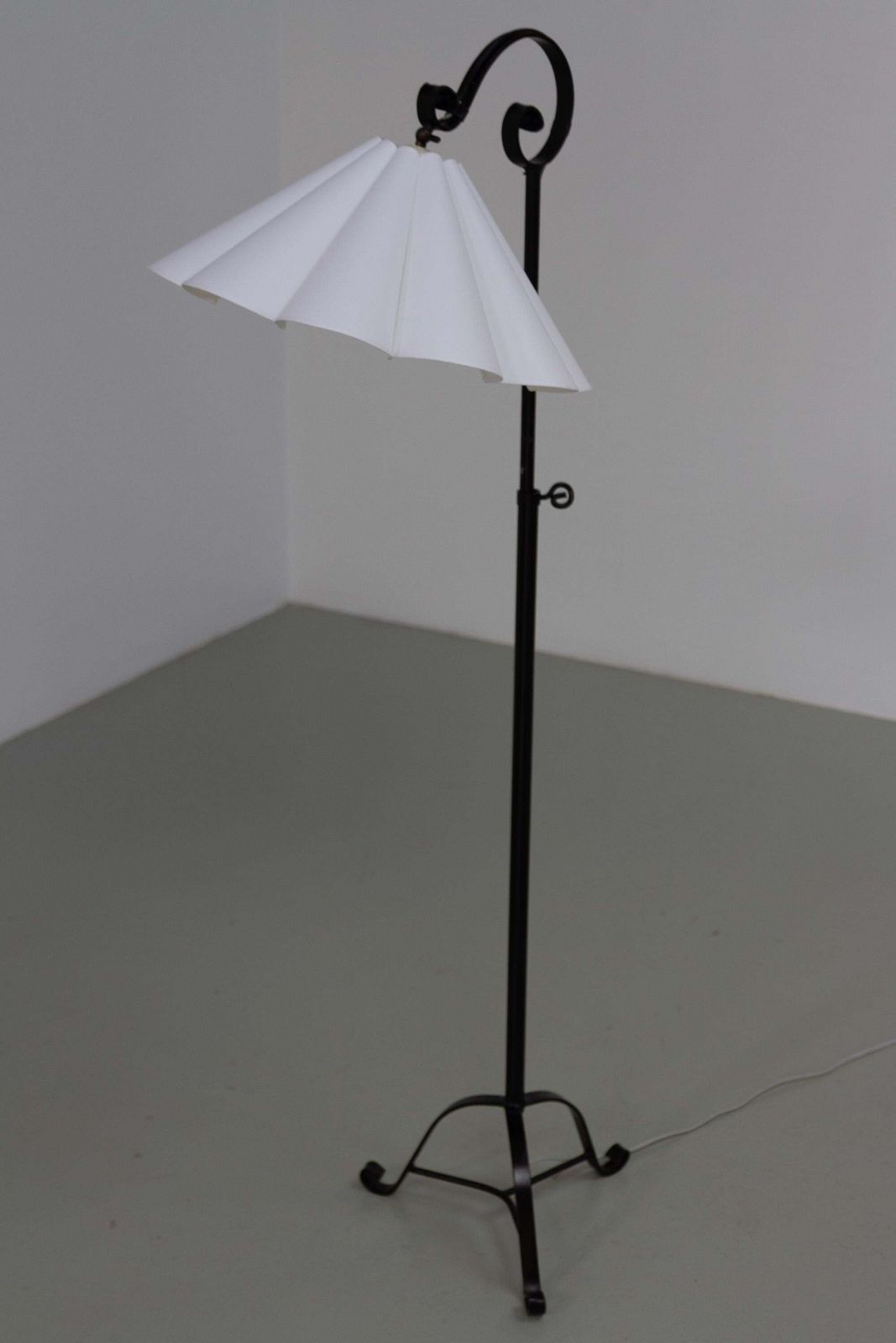 Danish Art Deco Tripod Floor Lamp In Wrought Iron, 1940s. photo Lighting
