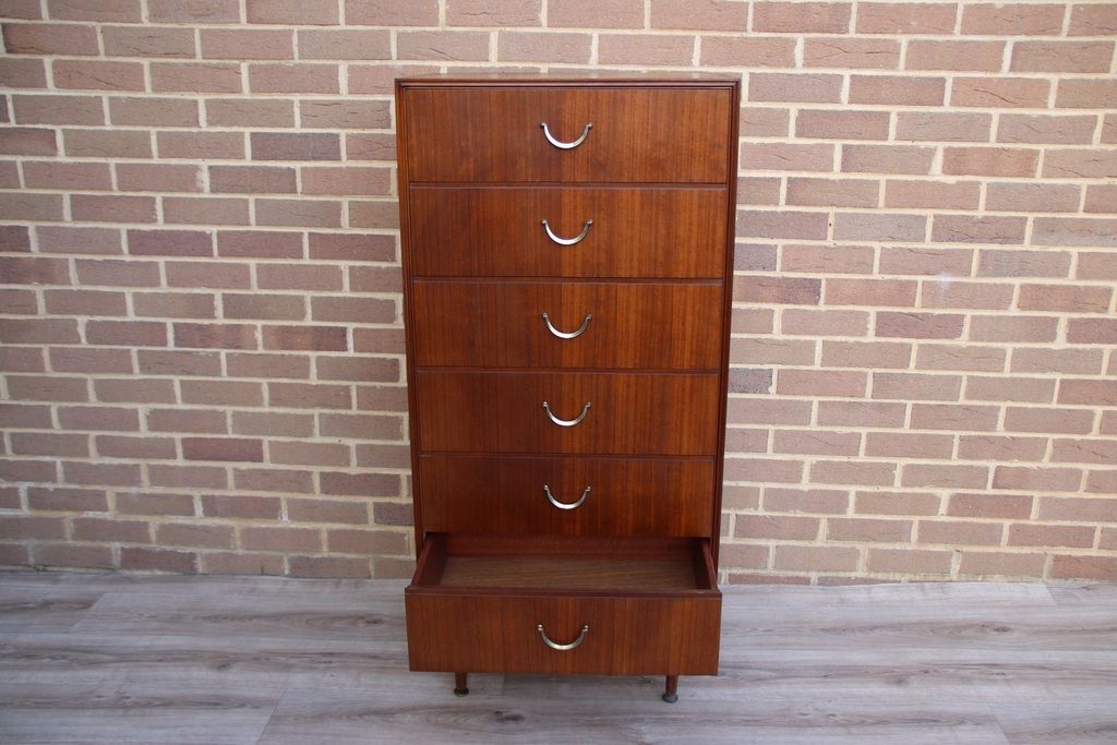 Meredew Mid Century Vintage Teak Tallboy photo vinterior