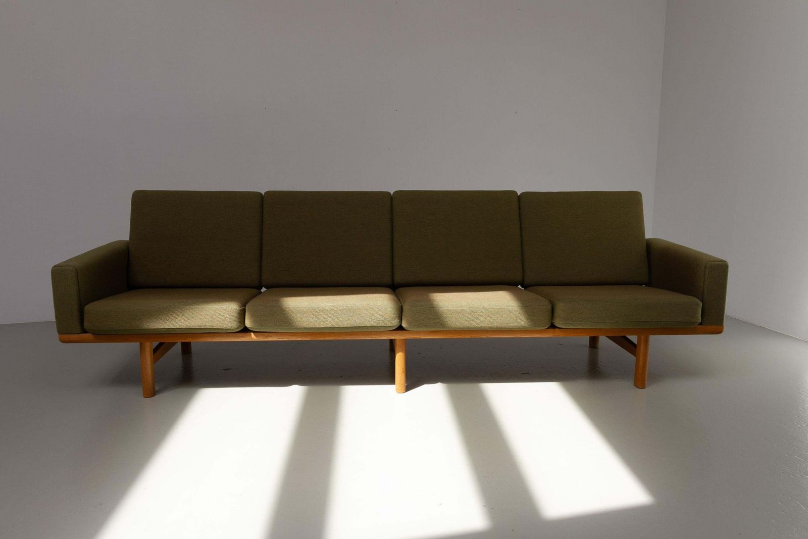 Furniture Danish Modern Oak Sofa Ge 236/4 By Hans J. Wegner For Getama, 1960s. photo