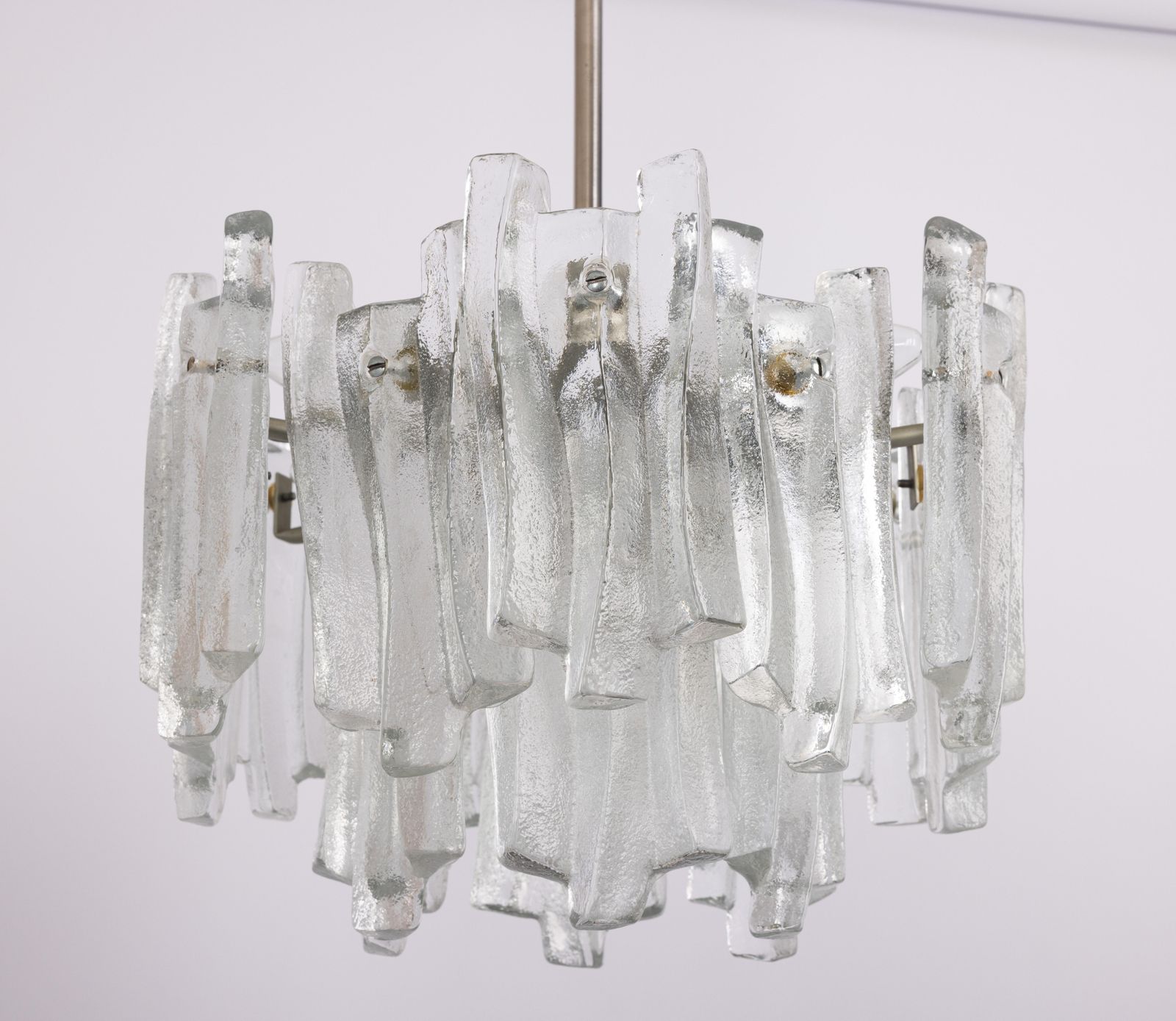 Stunning Kalmar Chandelier 'Fuente', Ice Glass, Germany, 1970 photo for sale