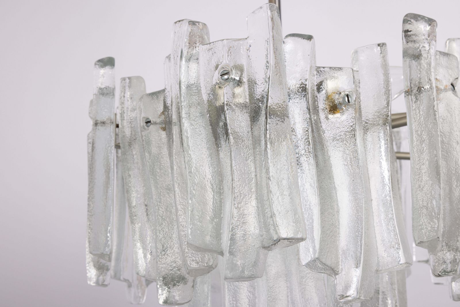 Stunning Kalmar Chandelier 'Fuente', Ice Glass, Germany, 1970 photo 1365.0