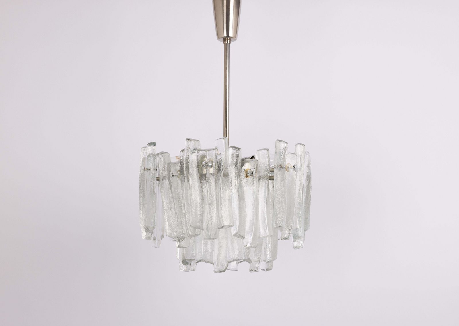 Lighting Stunning Kalmar Chandelier 'Fuente', Ice Glass, Germany, 1970 photo