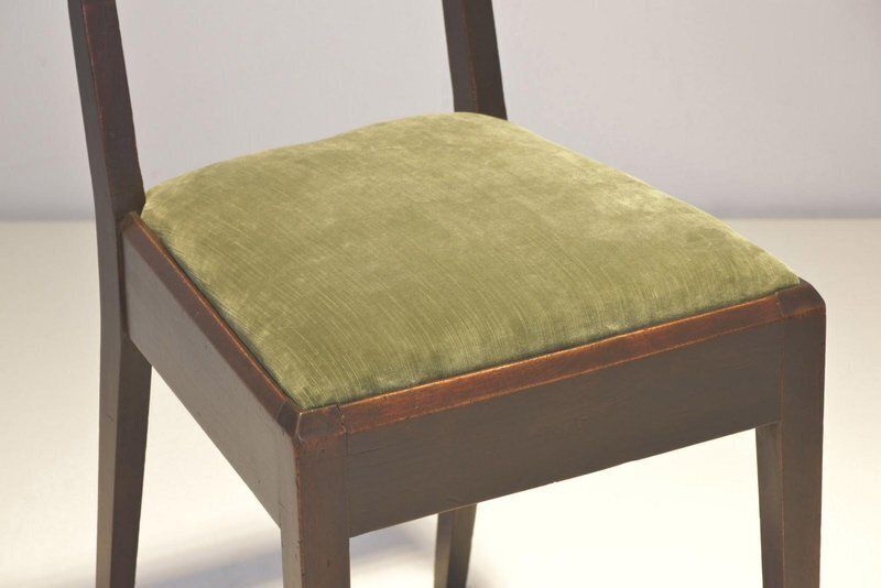 photo furniture Cubist Dining Chairs In Stained Alder Wood, 1925, Set Of 2