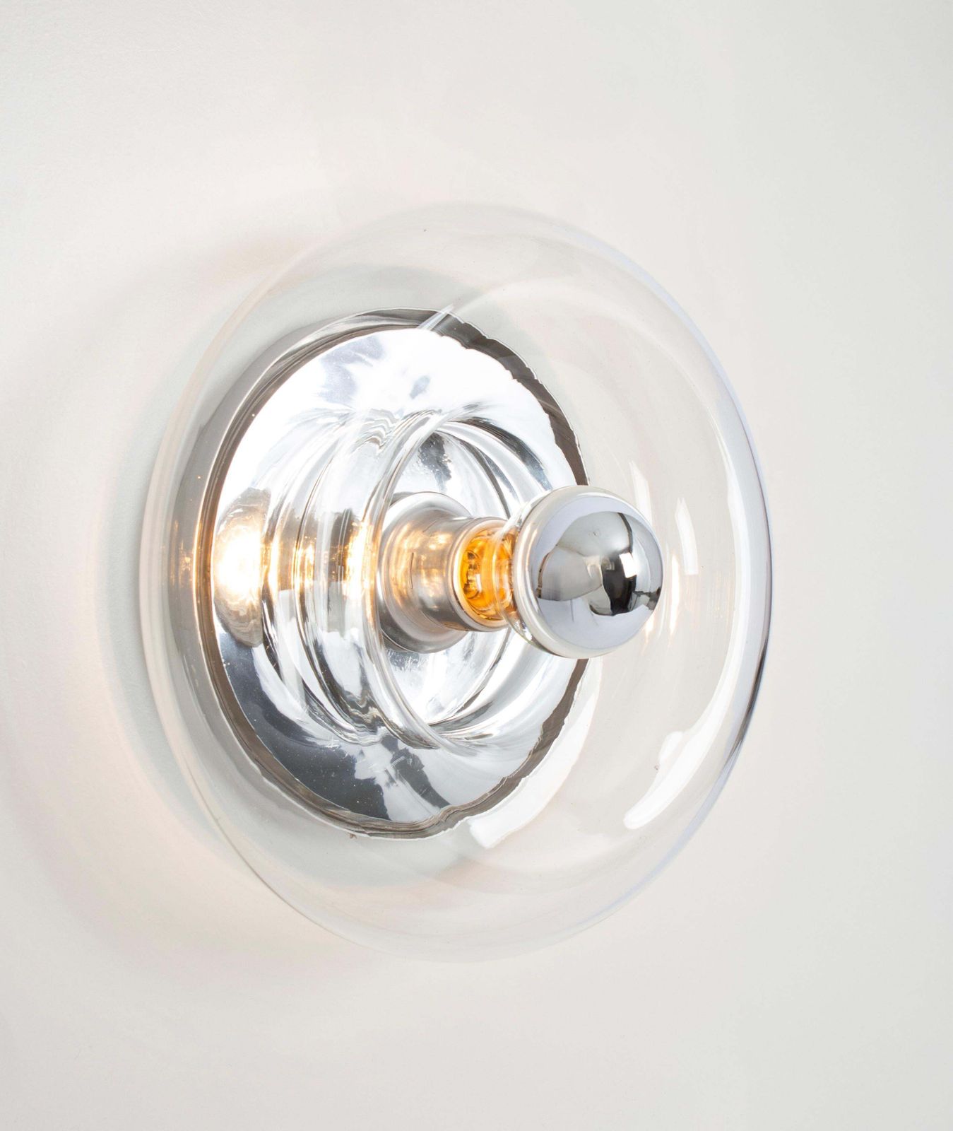 766.0 1 Of 4 Special Clear Glass Wall Light Doughnut Shape By Doria, Germany, 1960s photo