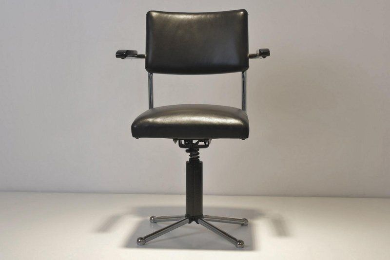 Desk Chair With Chrome Plated Steel Tube By Factory Design, 1950 photo furniture