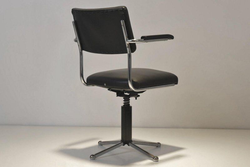 Desk Chair With Chrome Plated Steel Tube By Factory Design, 1950 photo 957.0