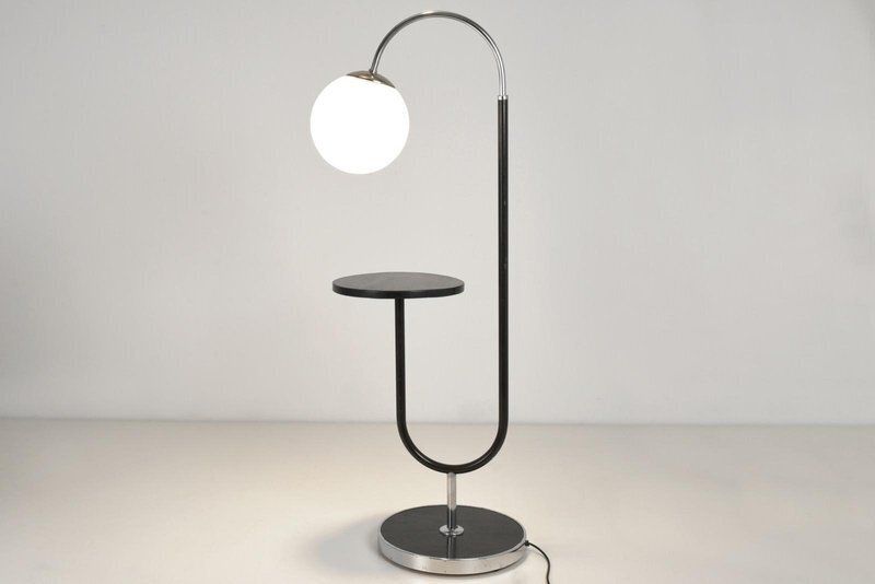 Height Adjustable Floor Lamp By Josef Hurka For Napako, Czech Republic, 1935
