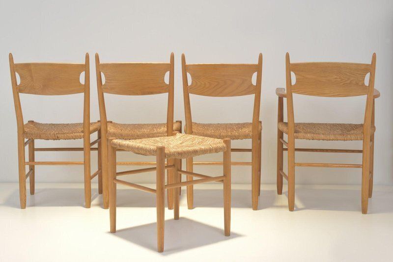 Chair In Ash Wood By Charlotte Perriand, Germany, 1960, Set Of 6 photo buy