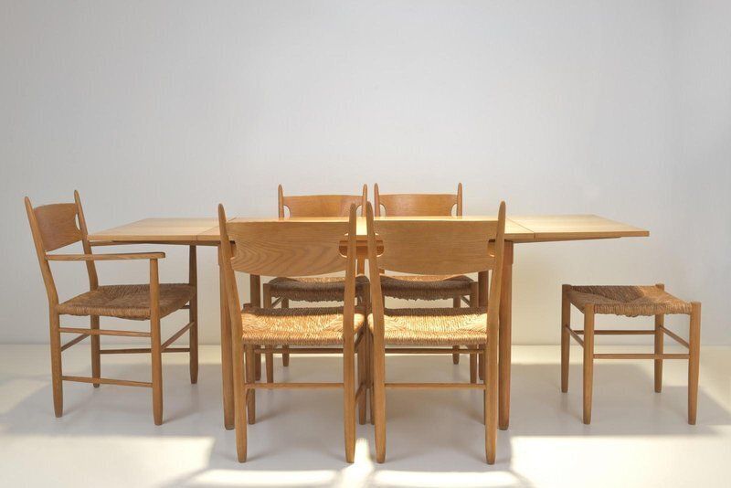 photo furniture Extending Table In Ash Wood By Charlotte Perriand, 1960