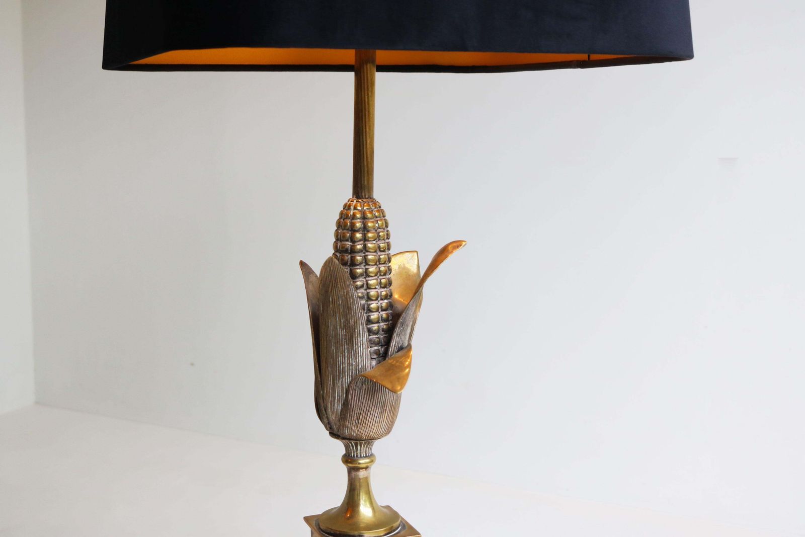 Rare Pair Of Maison Charles ''Corn'' Table Lamps 1950 France Regency Bronze photo Lighting