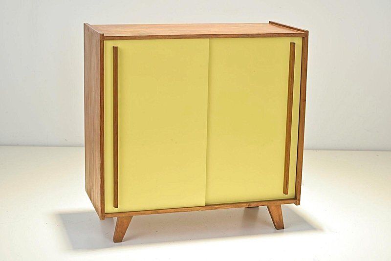 Small Yellow Pavatex Sideboard Attributed To Stella Möbel, Switzerland, 1950s photo furniture