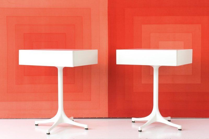Pedestal End Tables By George Nelson For Vitra / Miller, Germany, 1956, Set Of 2 photo furniture