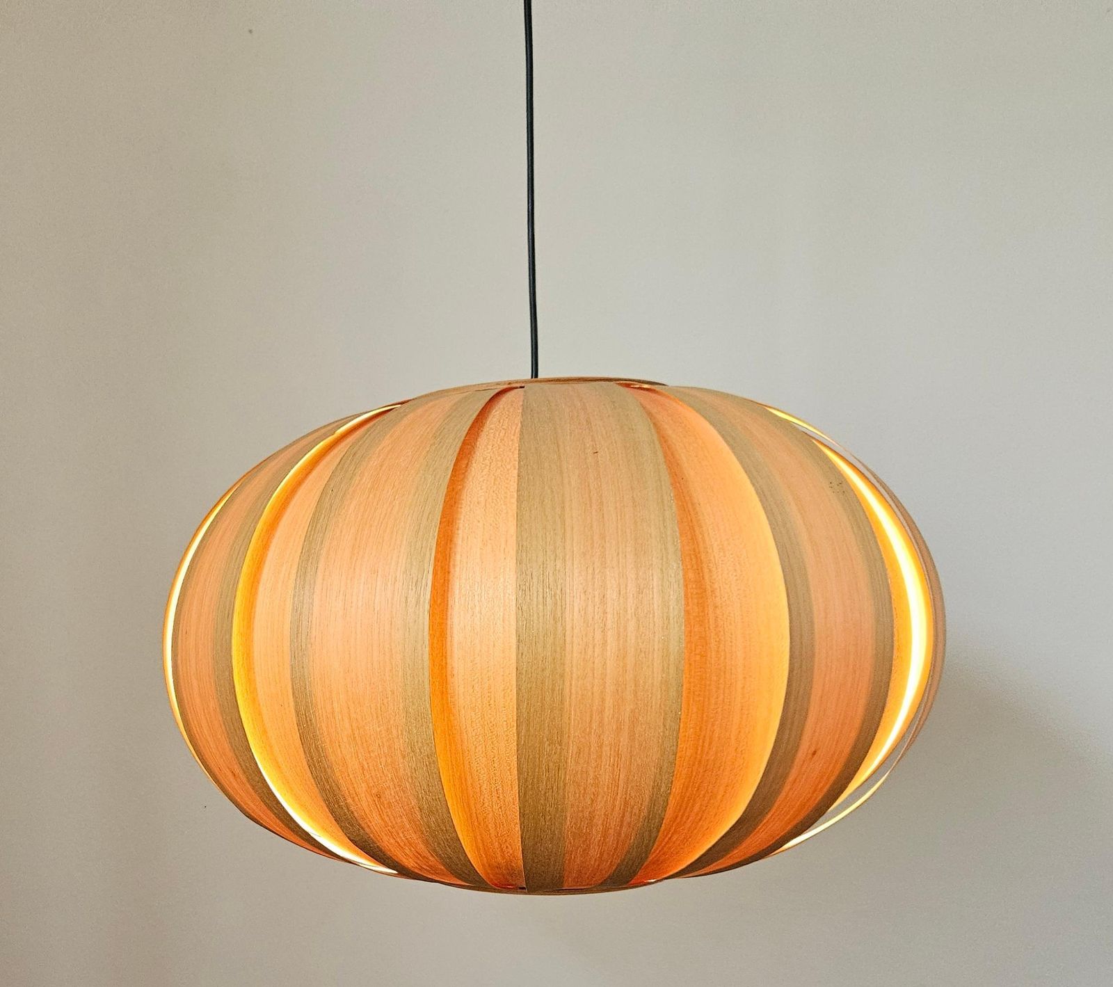 Grote fineren zeldzame mid-century hanglamp, Denemarken, jaren 1960 photo vintage