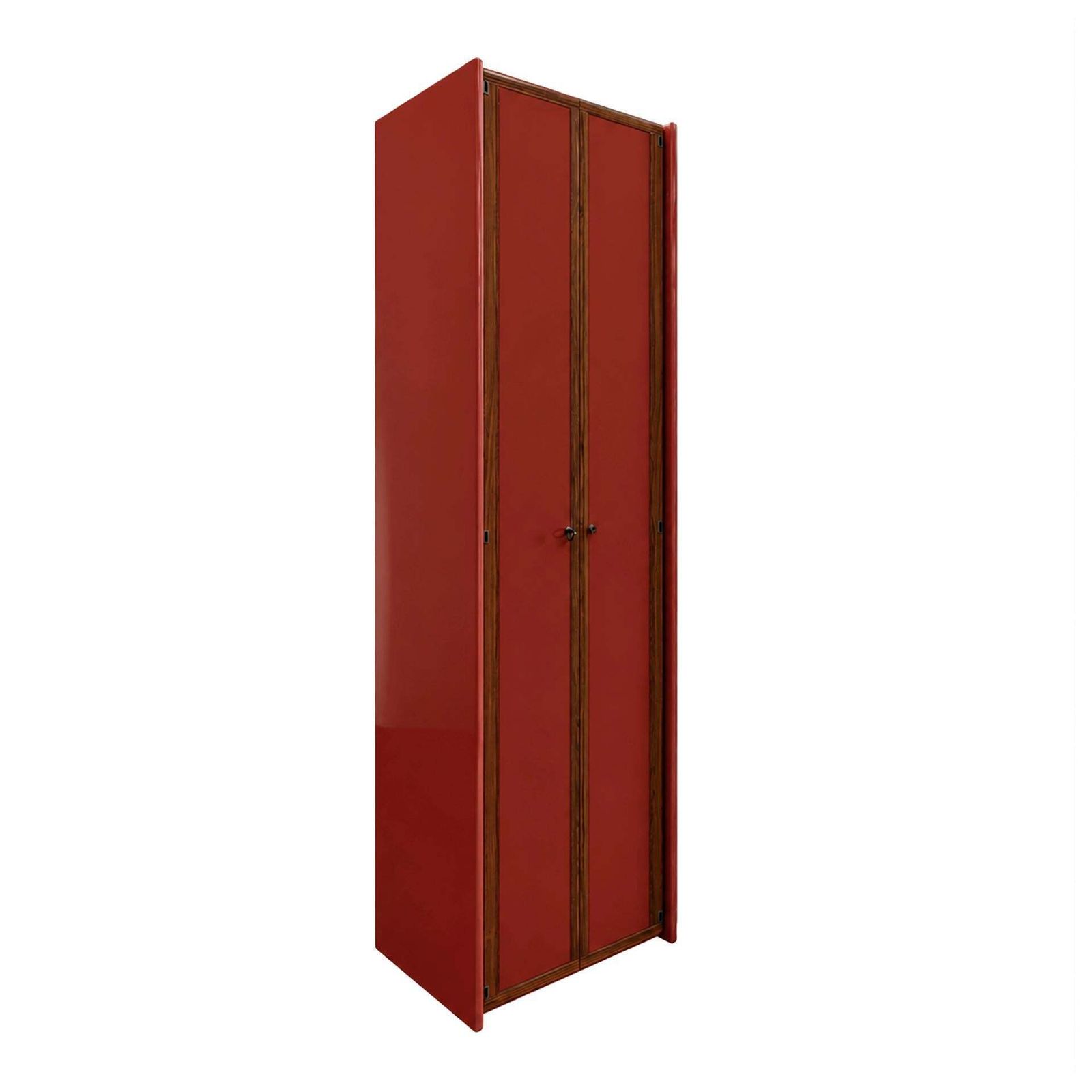 Mid Century Afra & Tobia Scarpa Italian Wood Red Lacquer 1960s Tall Cabinet photo for sale