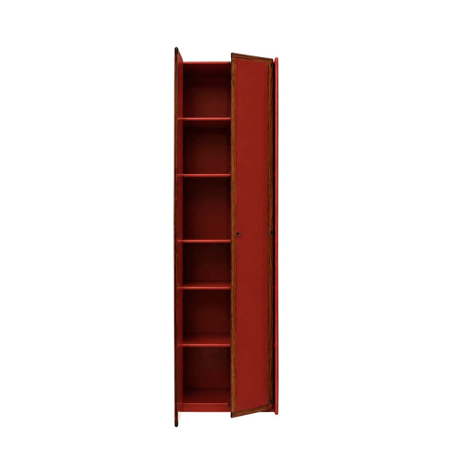 Mid Century Afra & Tobia Scarpa Italian Wood Red Lacquer 1960s Tall Cabinet photo 5886.0