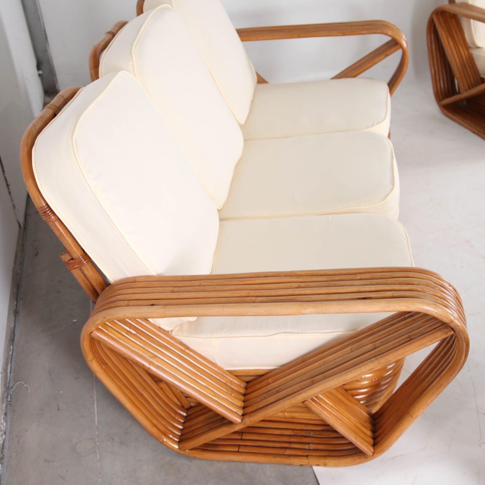 Exceptional Paul Frankl Rattan Living Room Set photo vintage