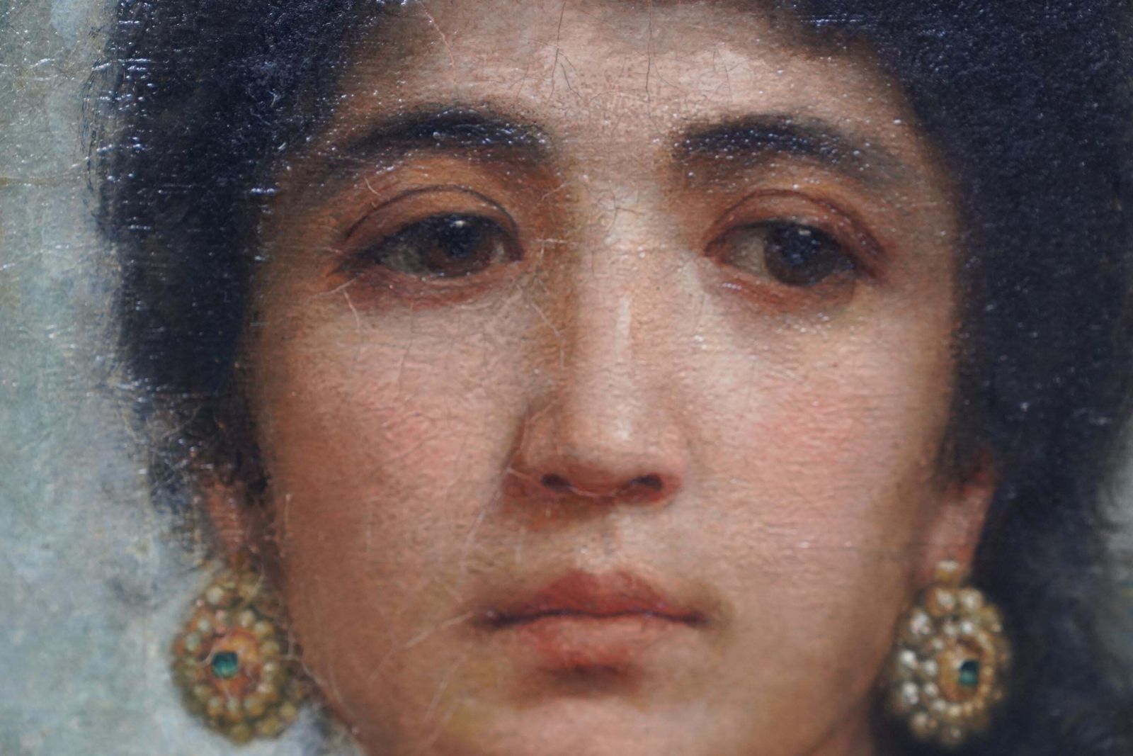 Portrait Of Girl With Tambourine   British Victorian Art Oil Painting Rome photo 14265.0