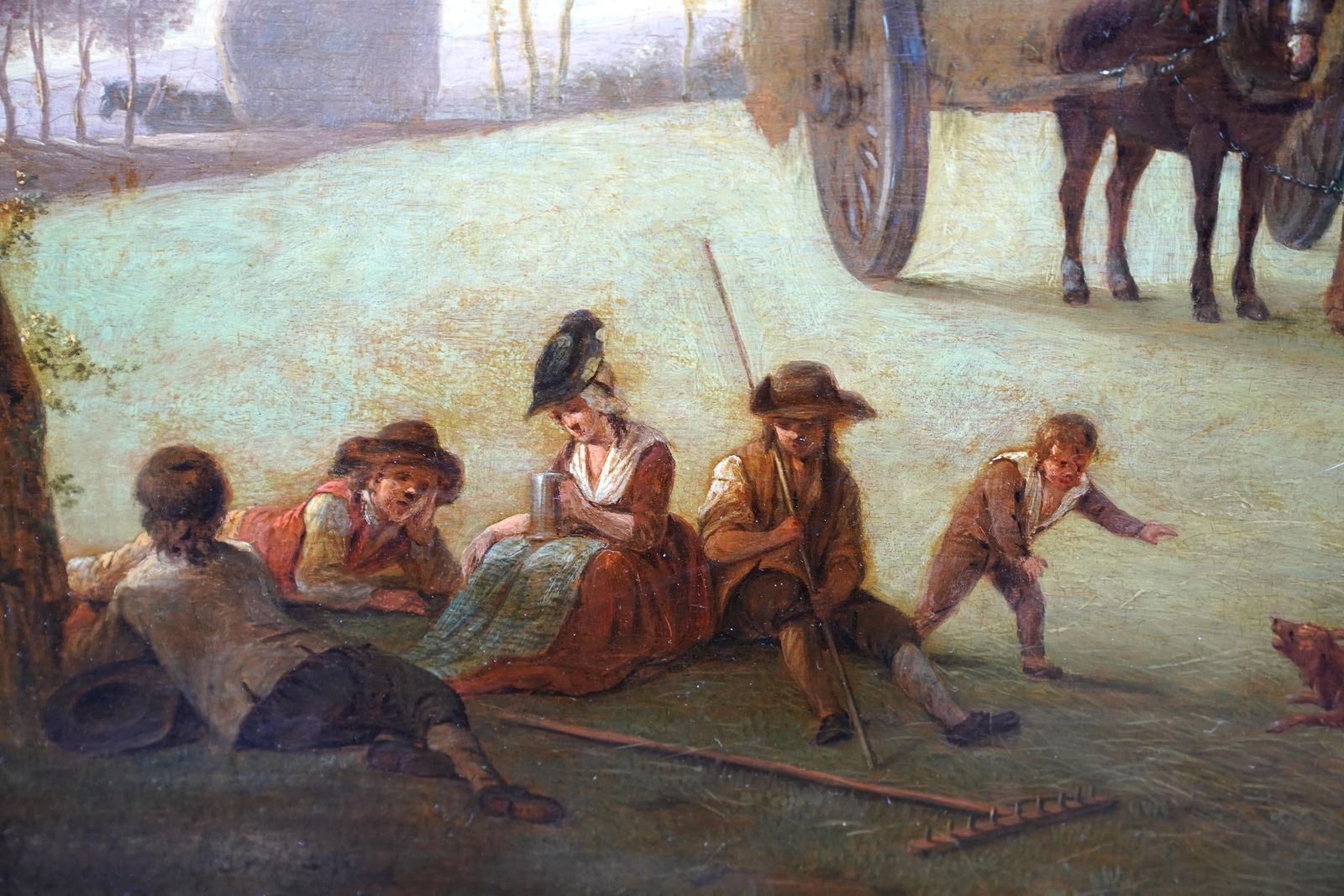 Figures And Haycart In A Landscape   Figurative Old Master Art Oil Painting photo Art