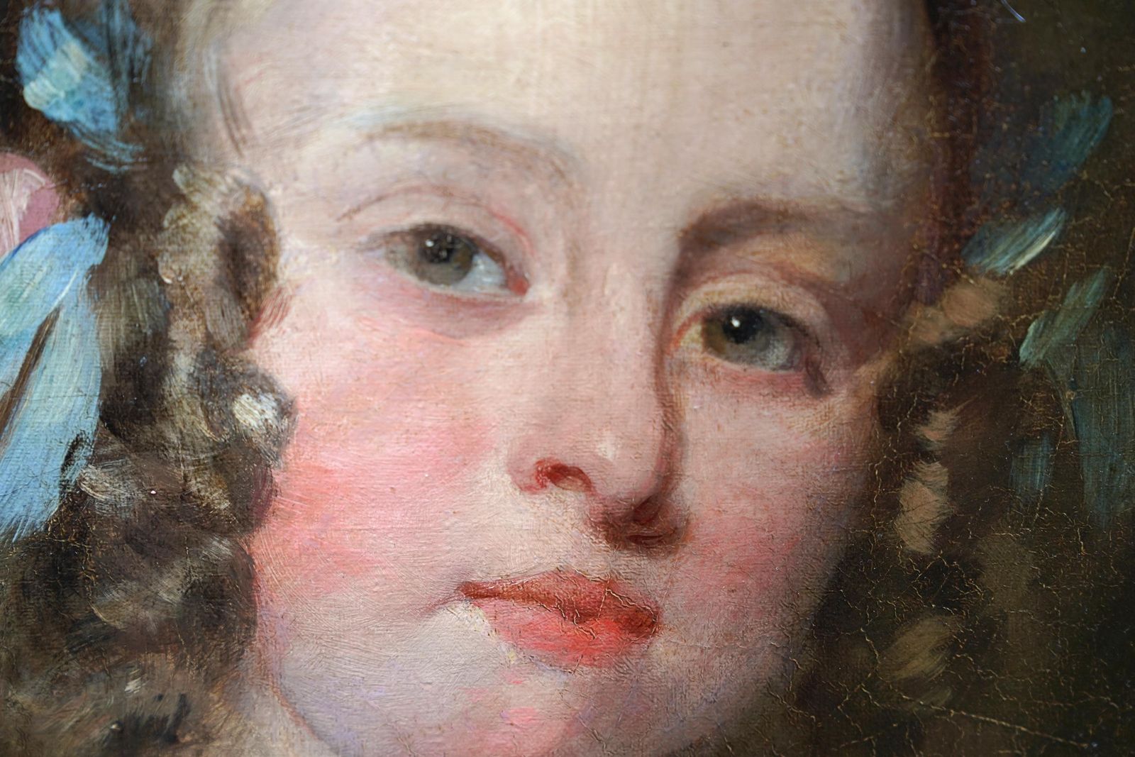 Portrait Of Girl With Blue Sash And Shoes   British Old Master Art Oil Painting photo vinterior