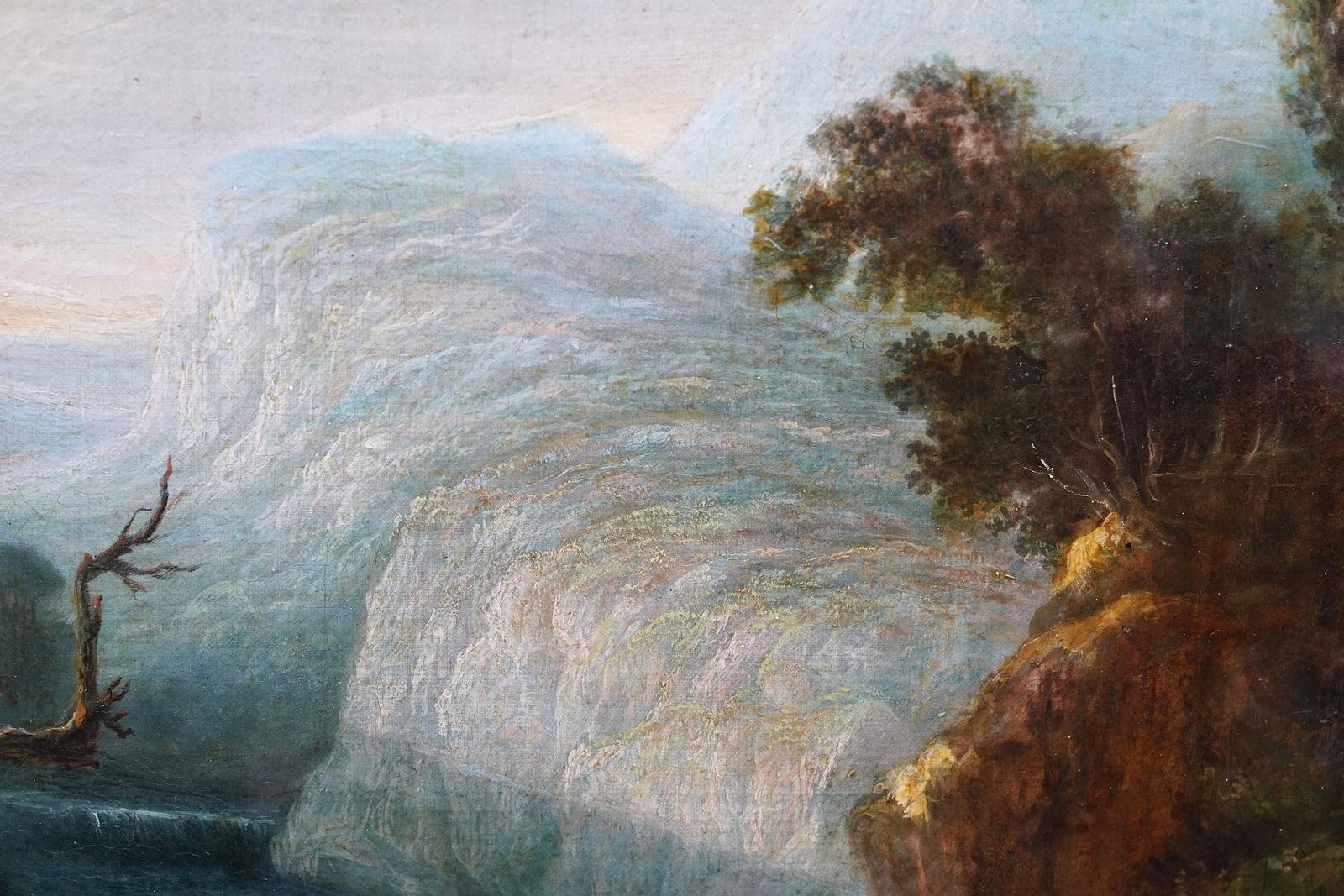 Fishing In A Landscape   British Old Master Art Landscape Oil Painting photo Art
