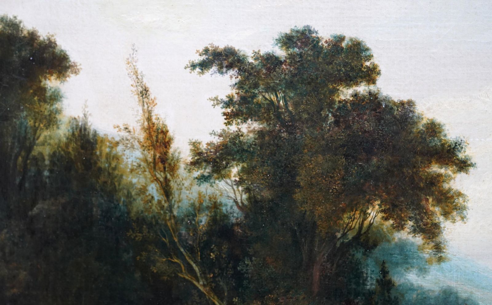 Fishing In A Landscape   British Old Master Art Landscape Oil Painting photo buy