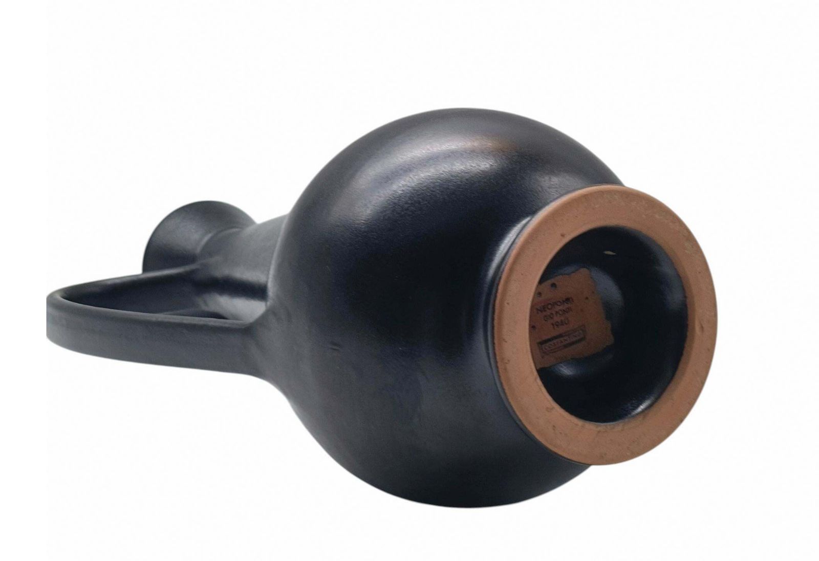 Gio Ponti For Costantino Vase In Black Bucchero Ceramic, Italy 1997 photo vinterior