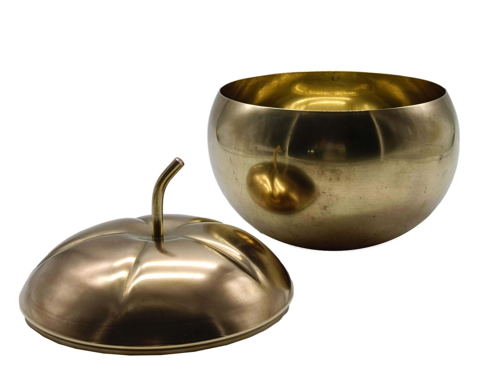 "Pumpkin" Ice Bucket In Brass , Italy 1970s photo 396.0