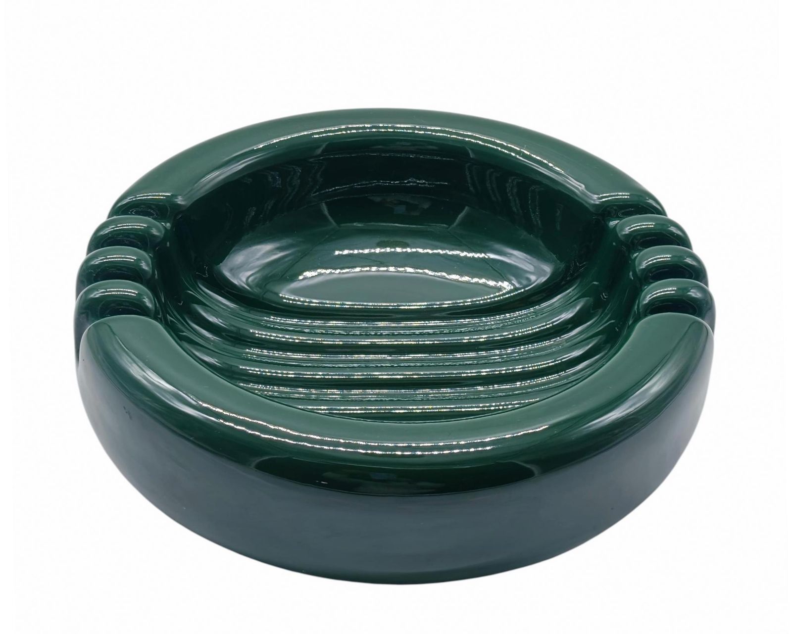 Enzo Bioli For Il Picchio Centrotavola In Green Ceramic, Italy 1960s photo for sale