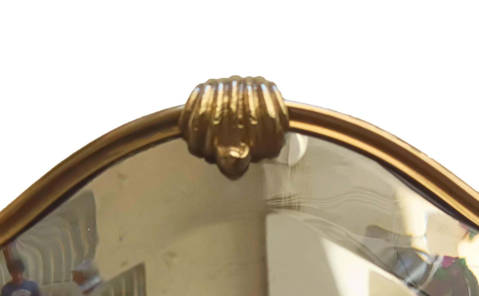 Brass Shield Wall Mirror, Italy 1960s photo furniture