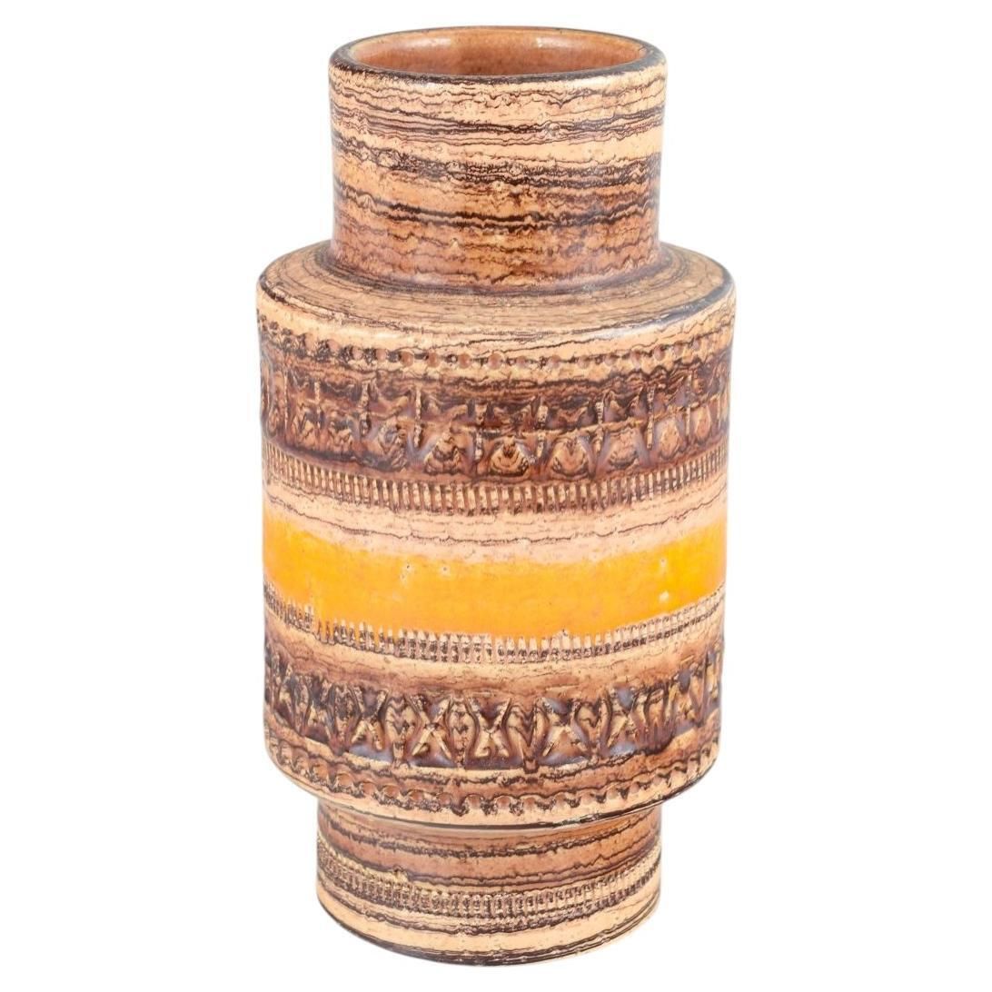 Aldo Londi For Bitossi. Cylindrical Stoneware “Sahara” Vase, 1970s.