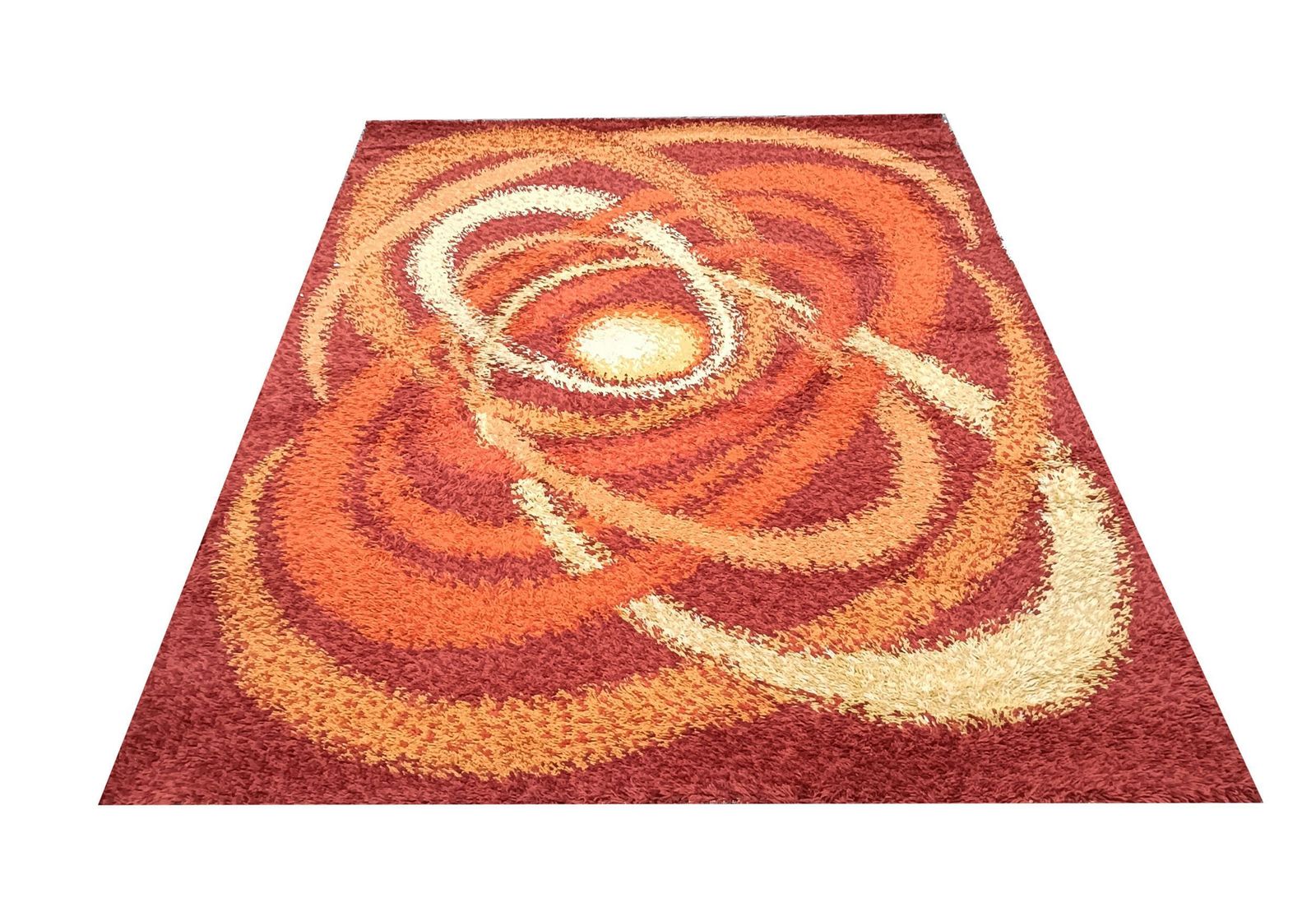 Samit Borgosesia Pure Wool Rug With Geometric Patterns, Mod. Iris, 1970 photo 1409.0