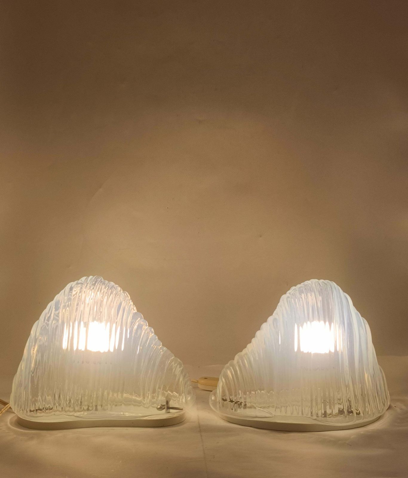 Carlo Nason For Mazzega Pair Of Table Lamps "Lt301 Iceberg" Italy 1970s photo vinterior