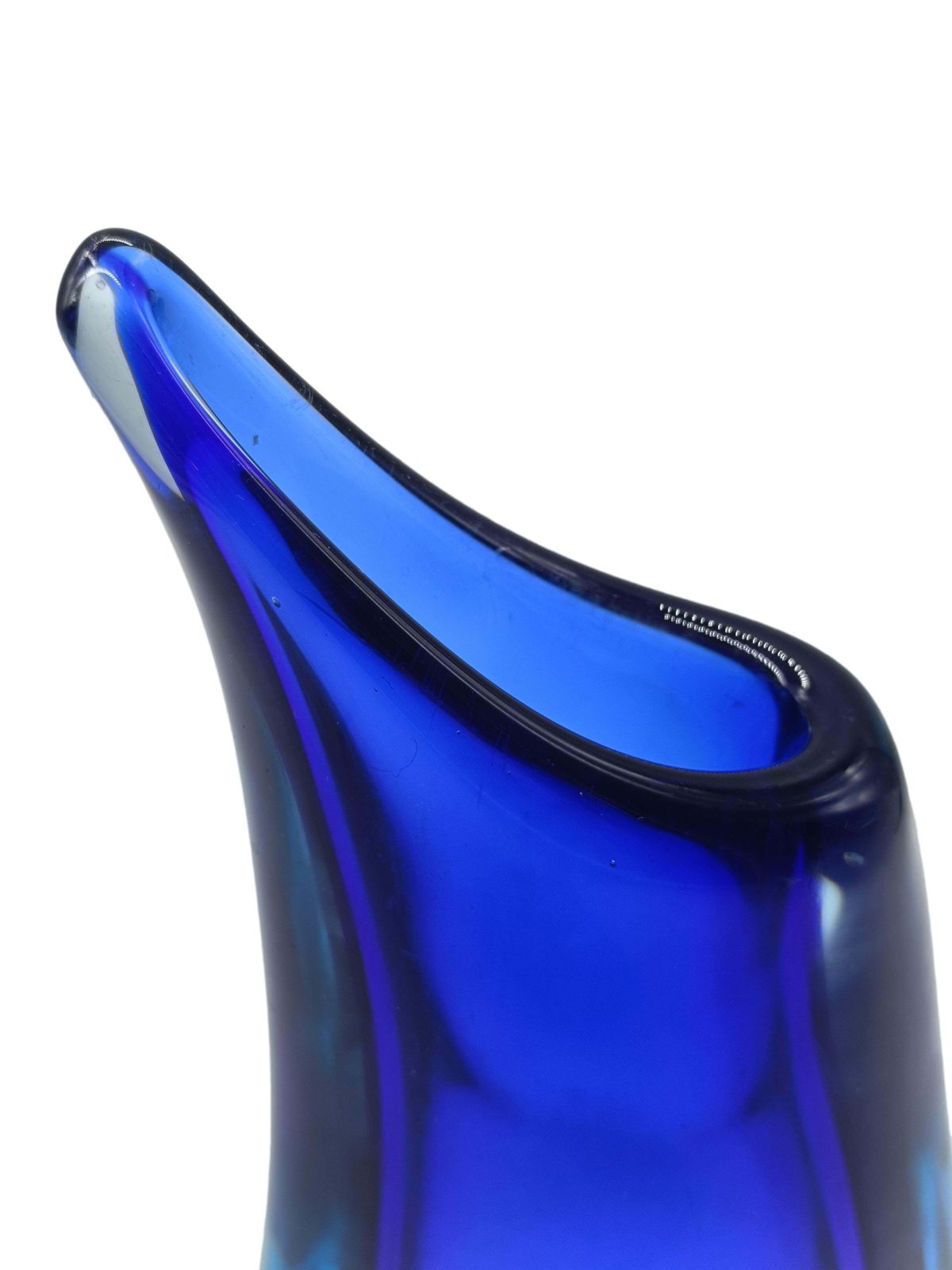 Flavio Poli For Seguso Submerged Cobalt Blue Murano Glass Vase, Italy 1960s photo 705.0