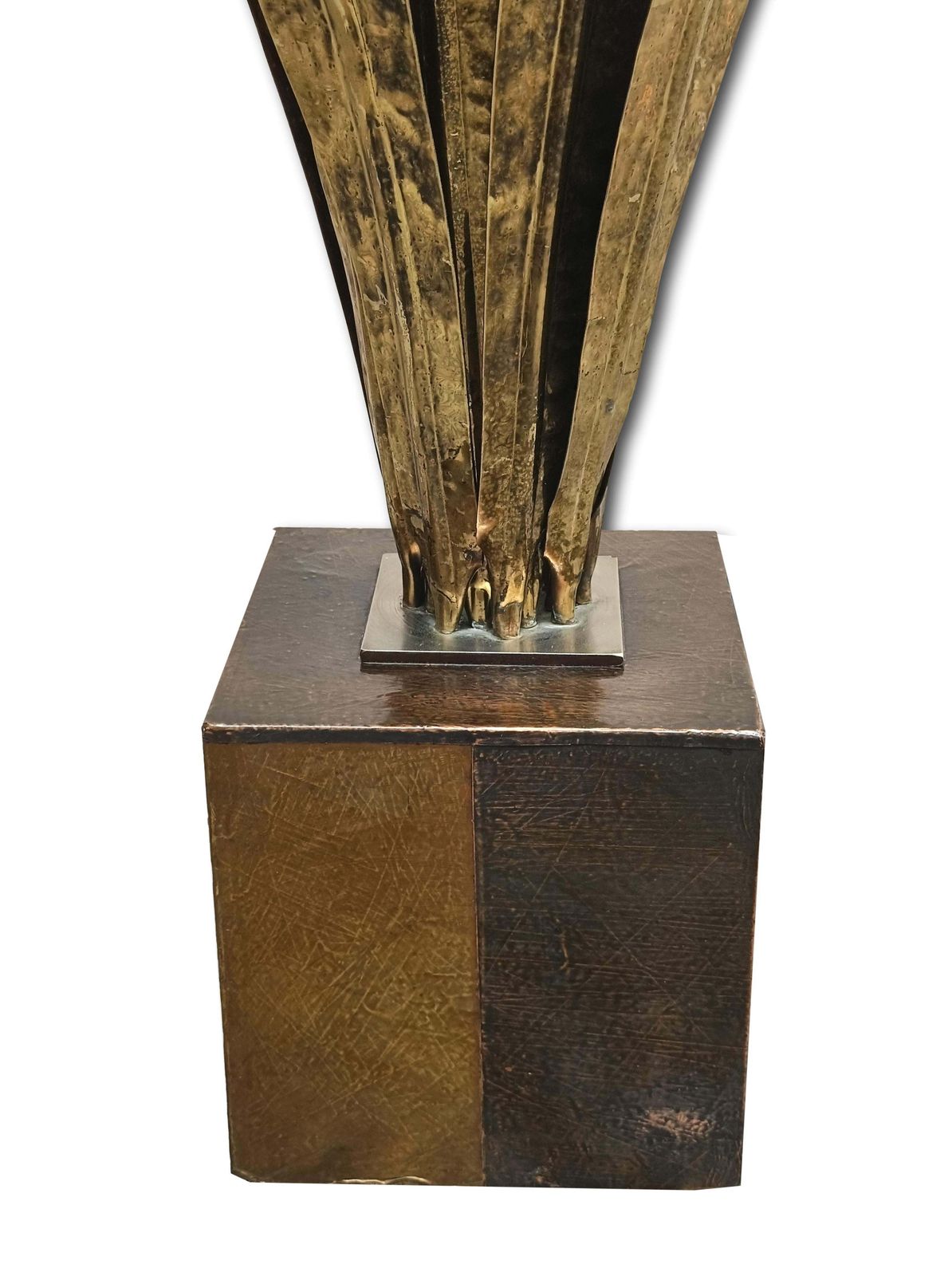 Tommaso Barbi Style Floor/Table Lamp In The Shape Of A Golden Palm, Italy 1960s photo 3523.0