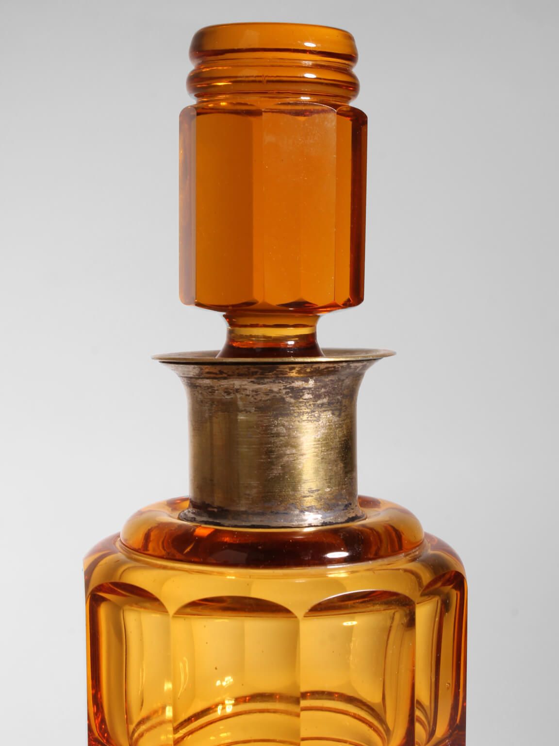 Art Deco amberkleurige glazen karaf 250 ml, jaren 1930 photo for sale