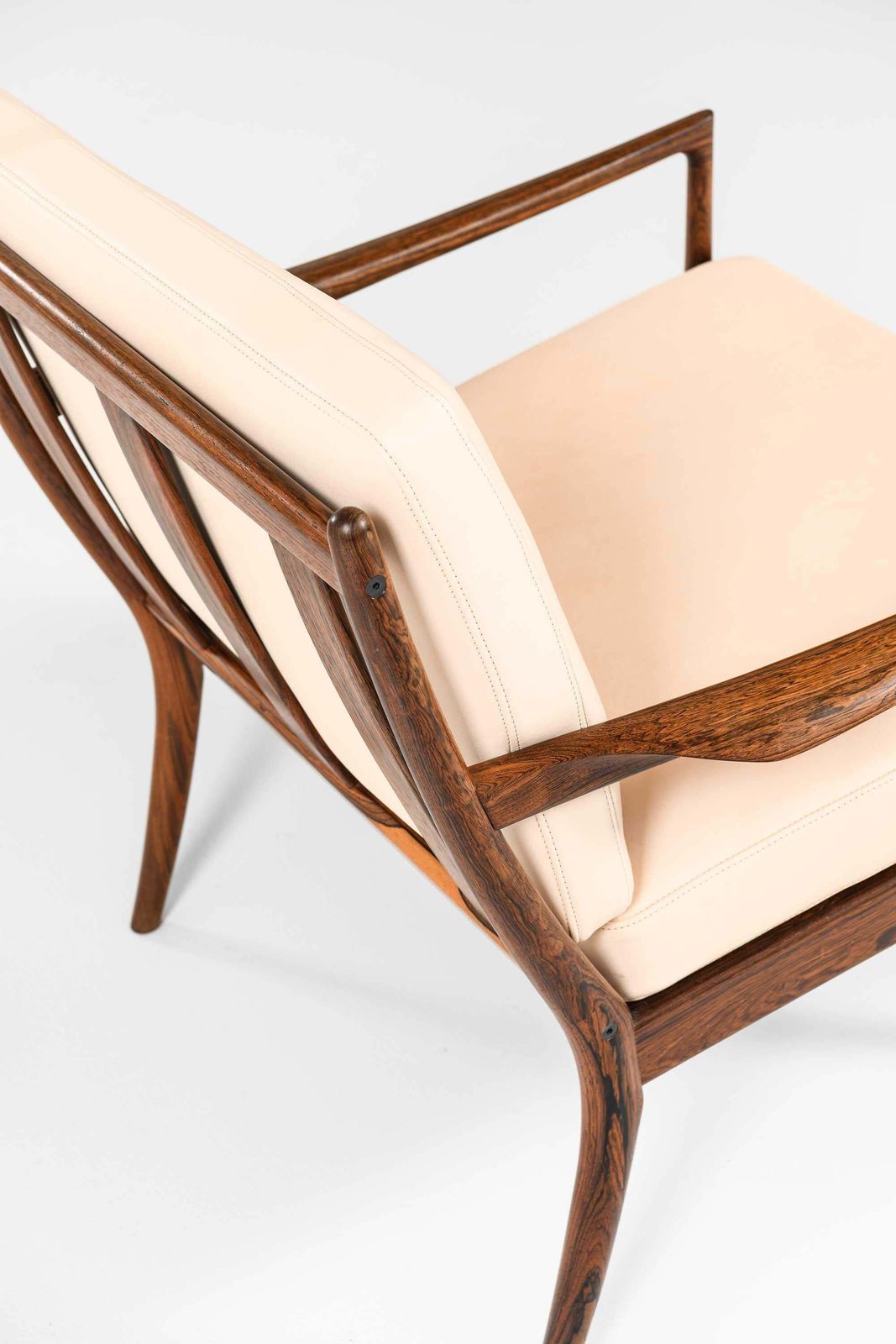 Pair Of Samsö Easy Chairs In Rosewood & Leather By Ib Kofod Larsen, 1950s photo 35728.0